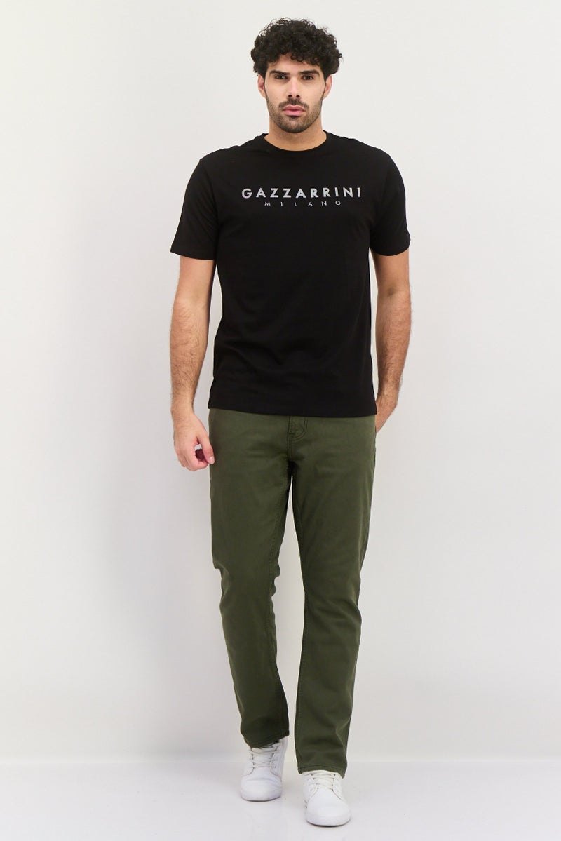 Gazzarrini تي شيرت رجالي بأكمام قصيرة وياقة دائرية، أسود - Image 2